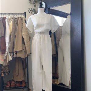 Vintage 80s 2 pc cream lounge suit